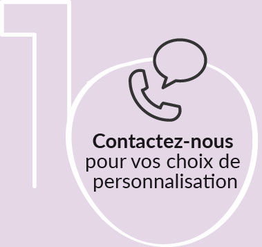 Contactez-nous pour vos choix de personnalisation