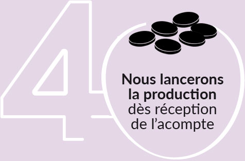 Nous lancerons la production dès réception de l’acompte